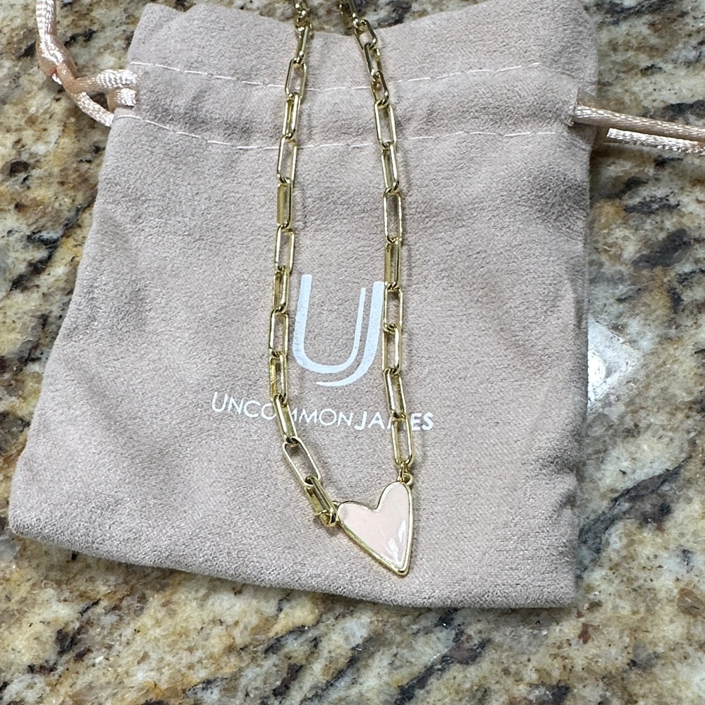 Uncommon James Gold and Pink Heart Necklace